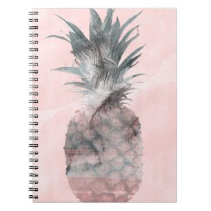 Rose Gold Pink Tropischer Ananas Glam Notizblock