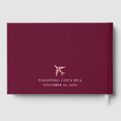 Rose Gold Pink und Burgund Weltkarte Gästebuch (Rückseite)