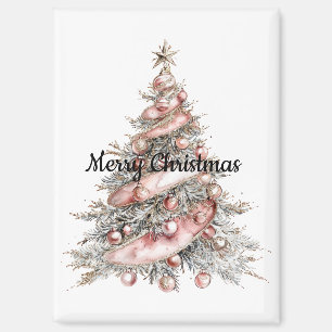 Rose Gold Pink Weihnachtsbaum Magnet
