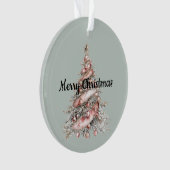 Rose Gold Pink Weihnachtsbaum Ornament (Vorderseite)