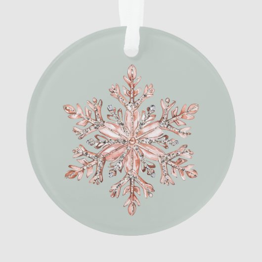 Rose Gold Pink Weihnachtsbaum Ornament (Rückseite)