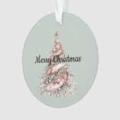 Rose Gold Pink Weihnachtsbaum Ornament (Vorderseite)