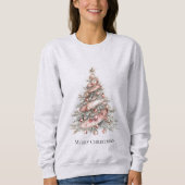 Rose Gold Pink Weihnachtsbaum Sweatshirt (Vorderseite)