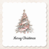 Rose Gold Pink Weihnachtsbaum Untersetzer (Vorderseite)