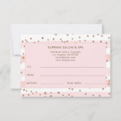 Rose Gold Pink White Business Geschenkgutschein (Rückseite)