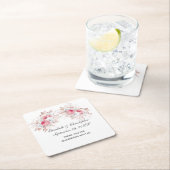 Rose Gold Pink White Floral Trendy Wedding Rechteckiger Pappuntersetzer (Vor Ort)