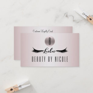 Rose Gold Pink Wimpern Kunden Treuekarte