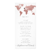 Rose Gold Pink World Map Entfernbare Herzkarte Werbekarte (Vorne)