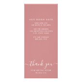 Rose Gold Pink World Map Entfernbare Herzkarte Werbekarte (Hinten)