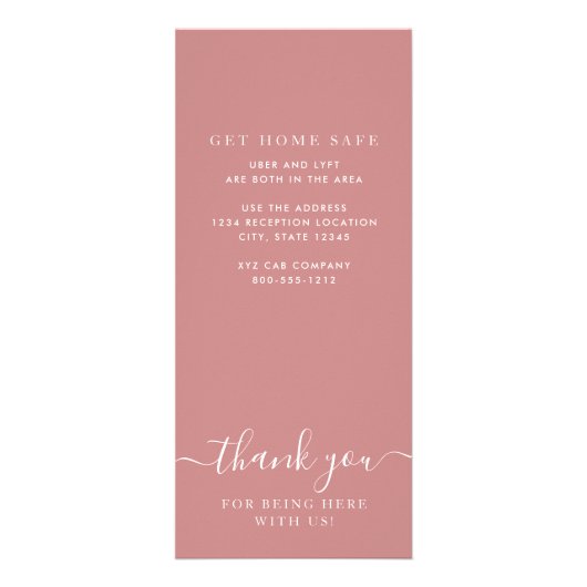 Rose Gold Pink World Map Entfernbare Herzkarte Werbekarte (Hinten)