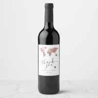 Rose Gold Pink World Map Hochzeit in Urlaubsort
