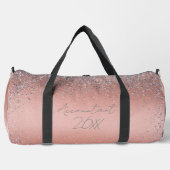 Rose Gold Pinsel Glitzer Monogram | Duffle Bag (Vorderseite)