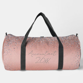 Rose Gold Pinsel Glitzer Monogram | Duffle Bag