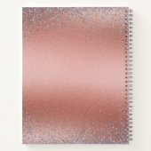Rose Gold Pinsel Glitzer Monogram | Notizblock (Rückseite)