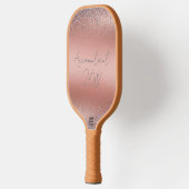 Rose Gold Pinsel Glitzer Monogram | Pickleball Schläger (Links)