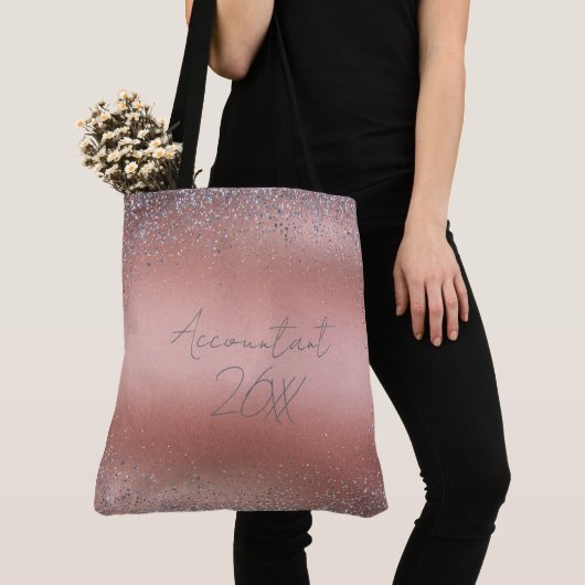 Rose Gold Pinsel Glitzer Monogram | Tasche (Von Nahem)