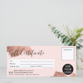 Rose Gold Pinselfolie Geschenkgutschein (Stehend Vorderseite)