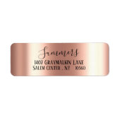 Rose gold Pinselmetall-Script-Adresse (Vorne)