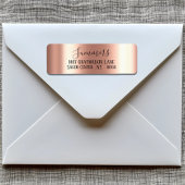 Rose gold Pinselmetall-Script-Adresse