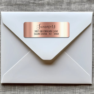 Rose gold Pinselmetall-Script-Adresse