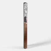 Rose Gold Pinselmetall Silber Glitzer Monogramm Case-Mate iPhone Hülle (Rückseite / Rechts)