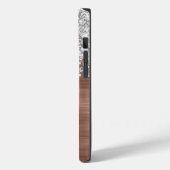 Rose Gold Pinselmetall Silber Glitzer Monogramm Case-Mate iPhone Hülle (Rückseite / Links)