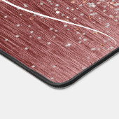 Rose Gold Pinselmetall Silber Glitzer Monogramm Schreibtischunterlage (Ecke)