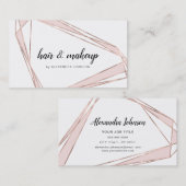 Rose Gold - Pinselpinke geometrische Haarfarbe Visitenkarte (Vorne/Hinten)