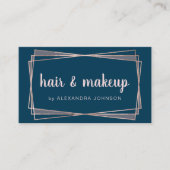 Rose Gold - Pinselpinke geometrische Haarfarbe Visitenkarte (Vorderseite)