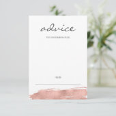 Rose Gold Pinselstrich Bat Mitzvah Advice Card Hinweiskarte (Stehend Vorderseite)
