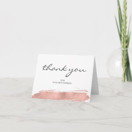 Rose Gold Pinselstrich Bat Mitzvah Dankeschön Kart Dankeskarte
