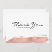 Rose Gold Pinselstrich Bat Mitzvah Dankeschön Kart Dankeskarte (Vorne/Hinten)