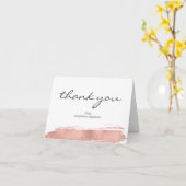 Rose Gold Pinselstrich Bat Mitzvah Dankeschön Kart Karte (Gelbe Blume)