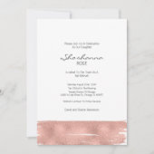 Rose Gold Pinselstrich Bat Mitzvah Einladung (Vorderseite)