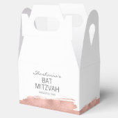Rose Gold Pinselstrich Bat Mitzvah Gefälligkeitsbo Geschenkschachtel (Geöffnet)