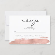 Rose Gold Pinselstrich Bat Mitzvah RSVP Karte