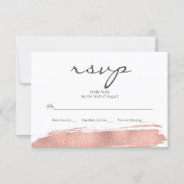 Rose Gold Pinselstrich Bat Mitzvah RSVP Karte