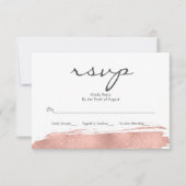 Rose Gold Pinselstrich Bat Mitzvah RSVP Karte (Vorderseite)