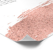 Rose Gold Pinselstrich Bat Mitzvah Sitzplan Poster (Ecke)