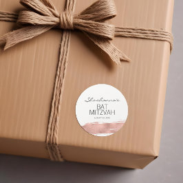 Rose Gold Pinselstrich Bat Mitzvah Sticker