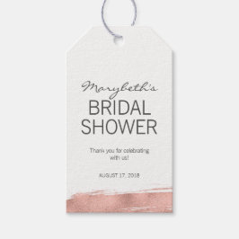 Rose Gold Pinselstrich Brautparty Danke Tags Geschenkanhänger