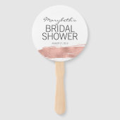 Rose Gold Pinselstrich Brautparty Handfächer (Vorderseite)