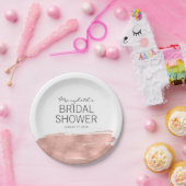 Rose Gold Pinselstrich Brautparty Paper Teller (Party)