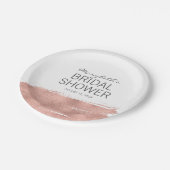 Rose Gold Pinselstrich Brautparty Paper Teller (Schrägansicht)