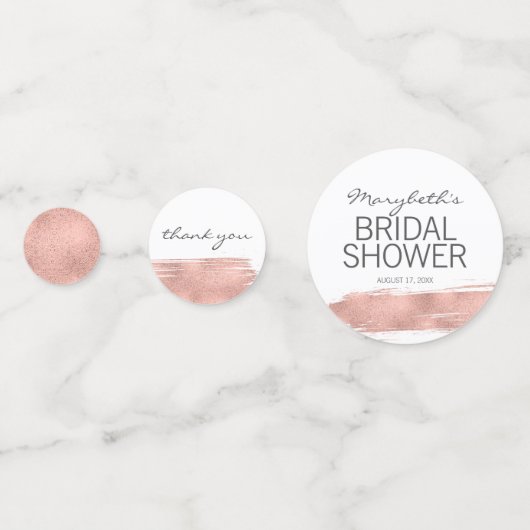 Rose Gold Pinselstrich Brautparty Table Confetti Konfetti (Vorderseiten)