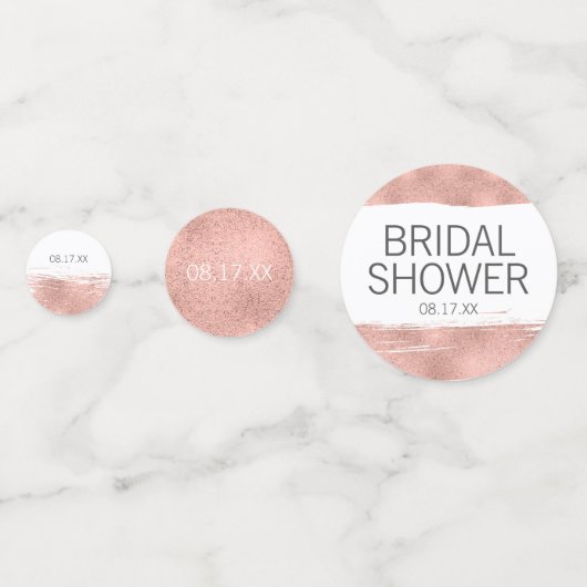 Rose Gold Pinselstrich Brautparty Table Confetti Konfetti (Rückseiten)