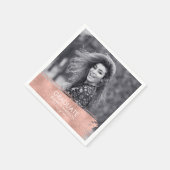 Rose Gold Pinselstrich Foto Abschluss Serviette (Ecke)