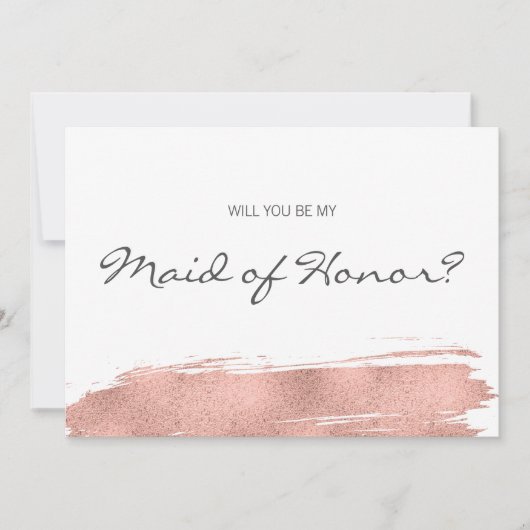 Rose Gold Pinselstrich ist meine Trauzeugin Einladung (Vorderseite)