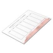 Rose Gold Pinselstrich Wochenplaner Notepad Notizblock (angewinkelt)