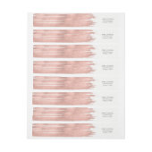 Rose Gold Pinselstrich - Wraparound-Adressetikett (Bogen)